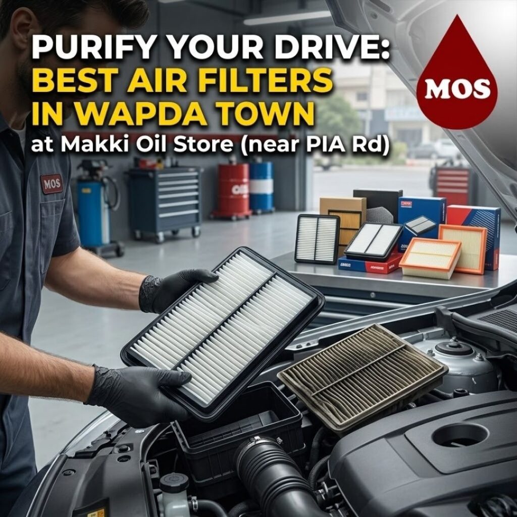 Purify your drive and protect your engine. Visit Makki Oil Store near Wapda Town for premium car air filters, expert installation, and professional maintenance.