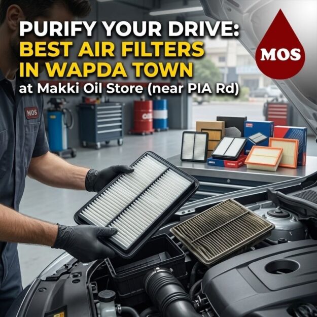 Purify your drive and protect your engine. Visit Makki Oil Store near Wapda Town for premium car air filters, expert installation, and professional maintenance.