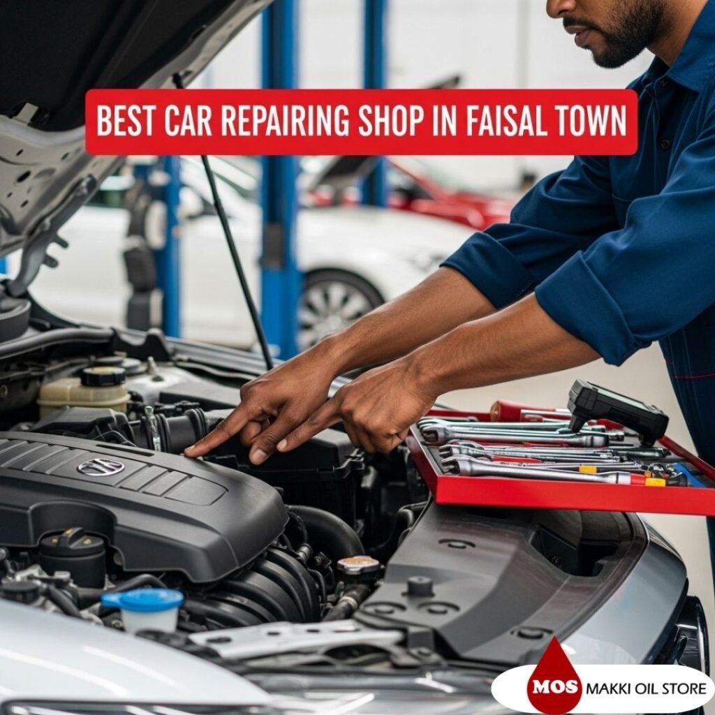 Best car repair shop in Faisal Town, showcasing tools and equipment for vehicle maintenance and repair services.