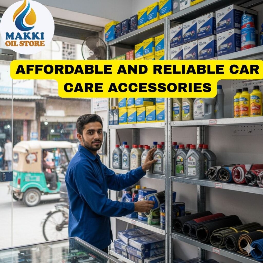 . A selection of affordable and reliable car care accessories displayed on a table, showcasing various tools and products.