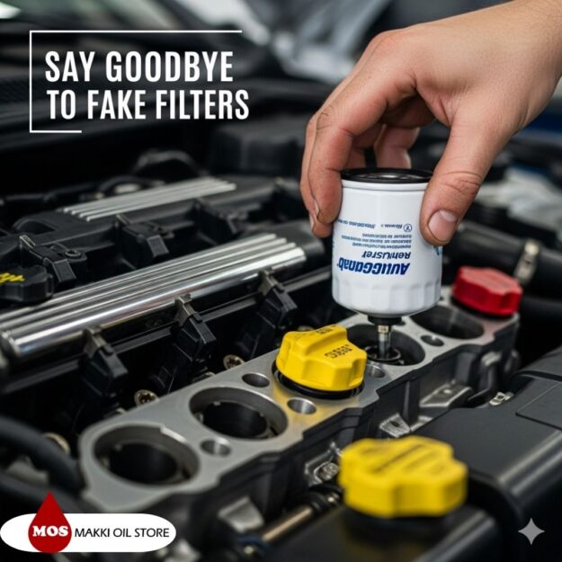 Image promoting authenticity with the phrase "Say goodbye to fake filters" displayed prominently against a vibrant background